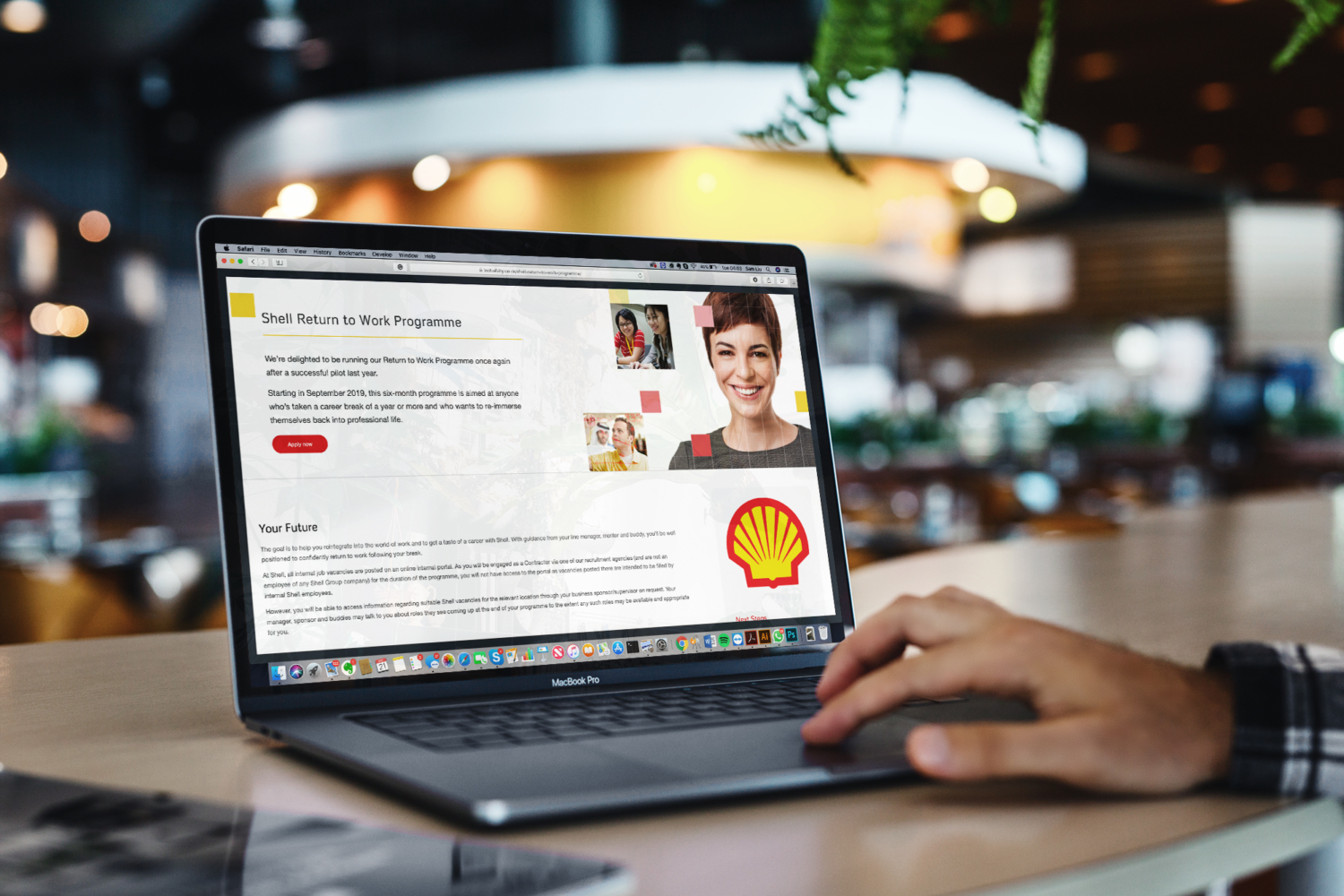 Shell Return to Work Programme website shown on a laptop